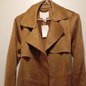 H&M Tan Suede Trench Coat